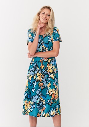 Blue dress with flower print