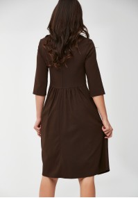 Tapered waist brown dress