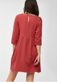 Brick red muslin dress