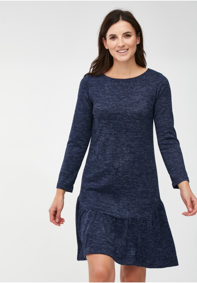 Knitted dress with frill