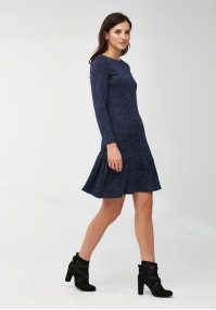 Knitted dress with frill