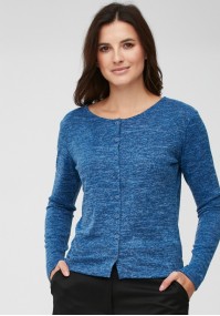 Niebieski melanżowy sweter z guzikami