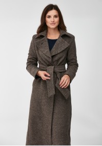 Light brown coat with herringbone pattern