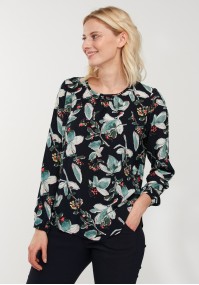 Blouse with green leaves