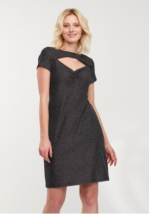 Dress with metallic fiber