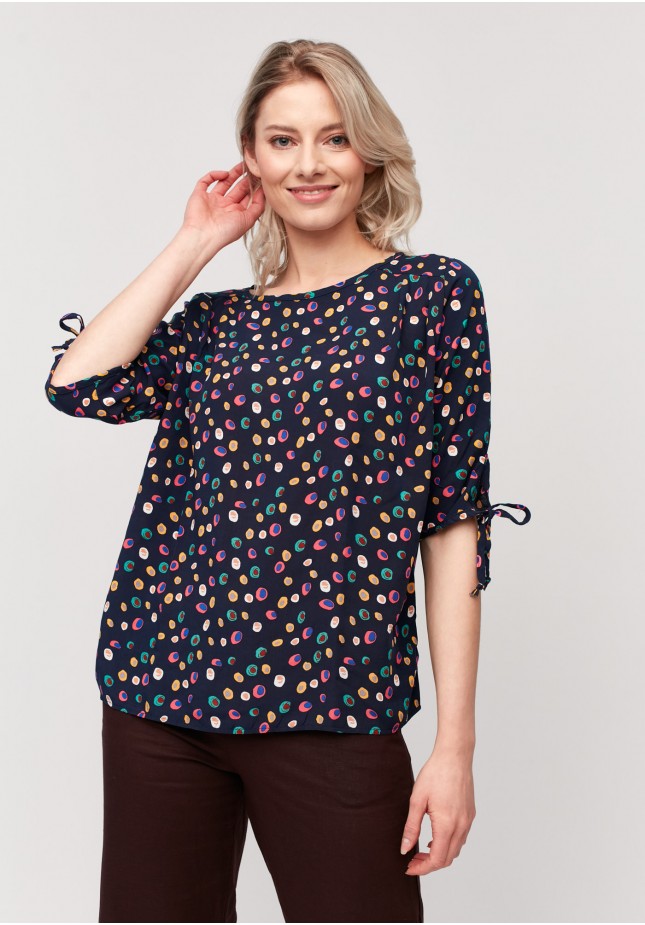 Blouse with colorful dots
