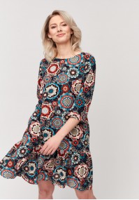 Rosette dress with a frill