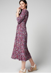 Maxi dress with small purple flowers