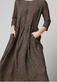 Long leopard print viscose dress