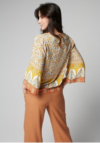 Orange and yellow casual blouse