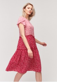 Pink dress with white flowers