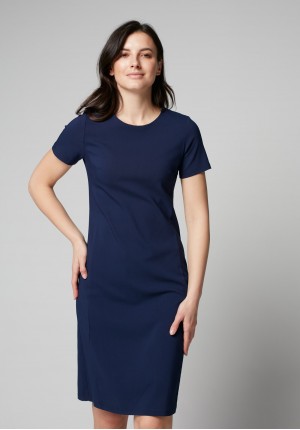 Elegant, navy blue dress