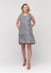 Grey leopard print dress