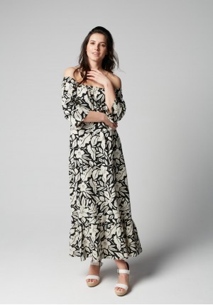 Linen floral dress
