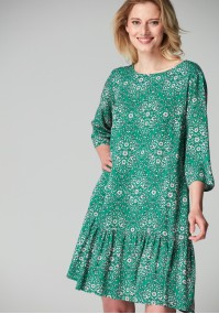Trapezowa zielona sukienka