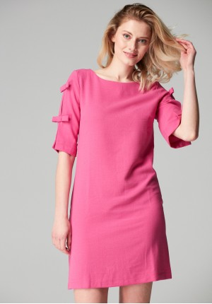 Pink plain dress