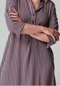 Navy blue and red stripes dress
