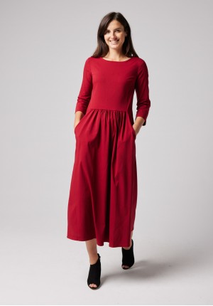 Elegant red midi dress