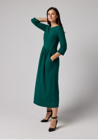 Elegant dark green midi dress