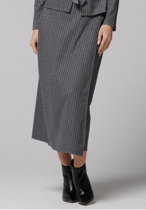 Grey striped skirt