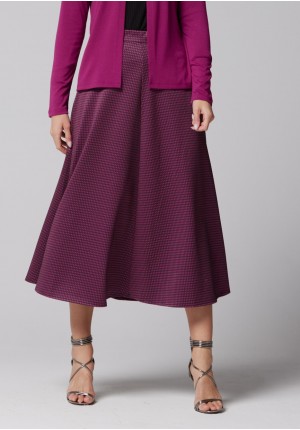 Midi skirt with pink pattern