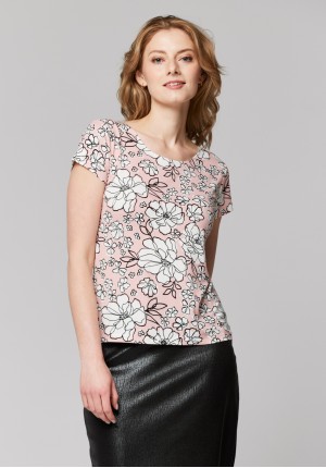 Pink top with white flowers