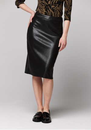 Black waxed skirt