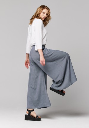 Finely checked culottes
