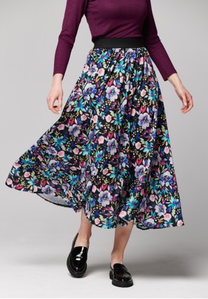 Flower midi skirt