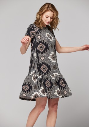 Dress with geometric pattern