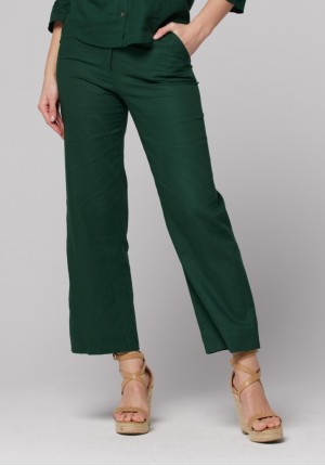 Dark green linen pants