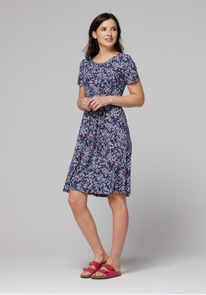 Tapered waist floral print dress