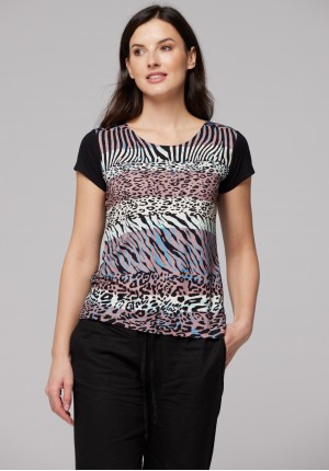 Blouse with animal prints