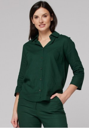 Dark green linen shirt