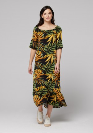 Tropical leaf dress