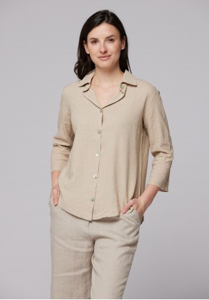 Exceptional linen shirt: classic in natural color