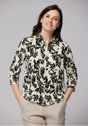 Light shirt with bold dark patterns