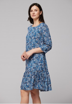 Blue dress with small flowers