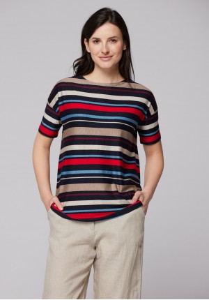Simple blouse with colorful stripes