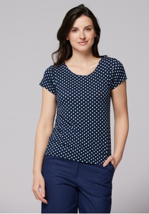 Navy blue dots blouse