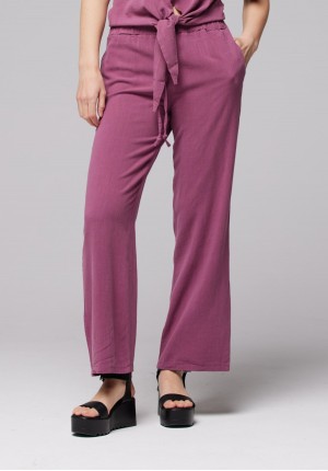 Viscose and linen pink pants