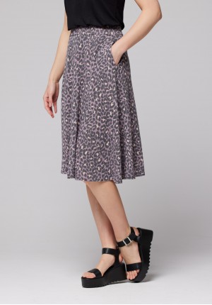 Purple leopard print skirt