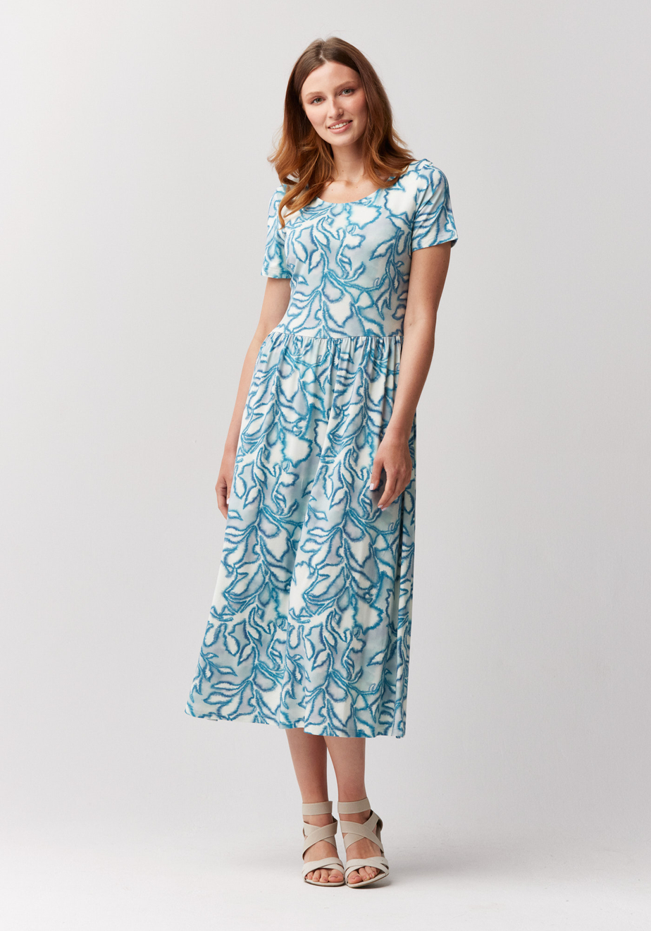 Midi błękitna sukienka 1592