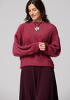 Malinowy sweter 8944