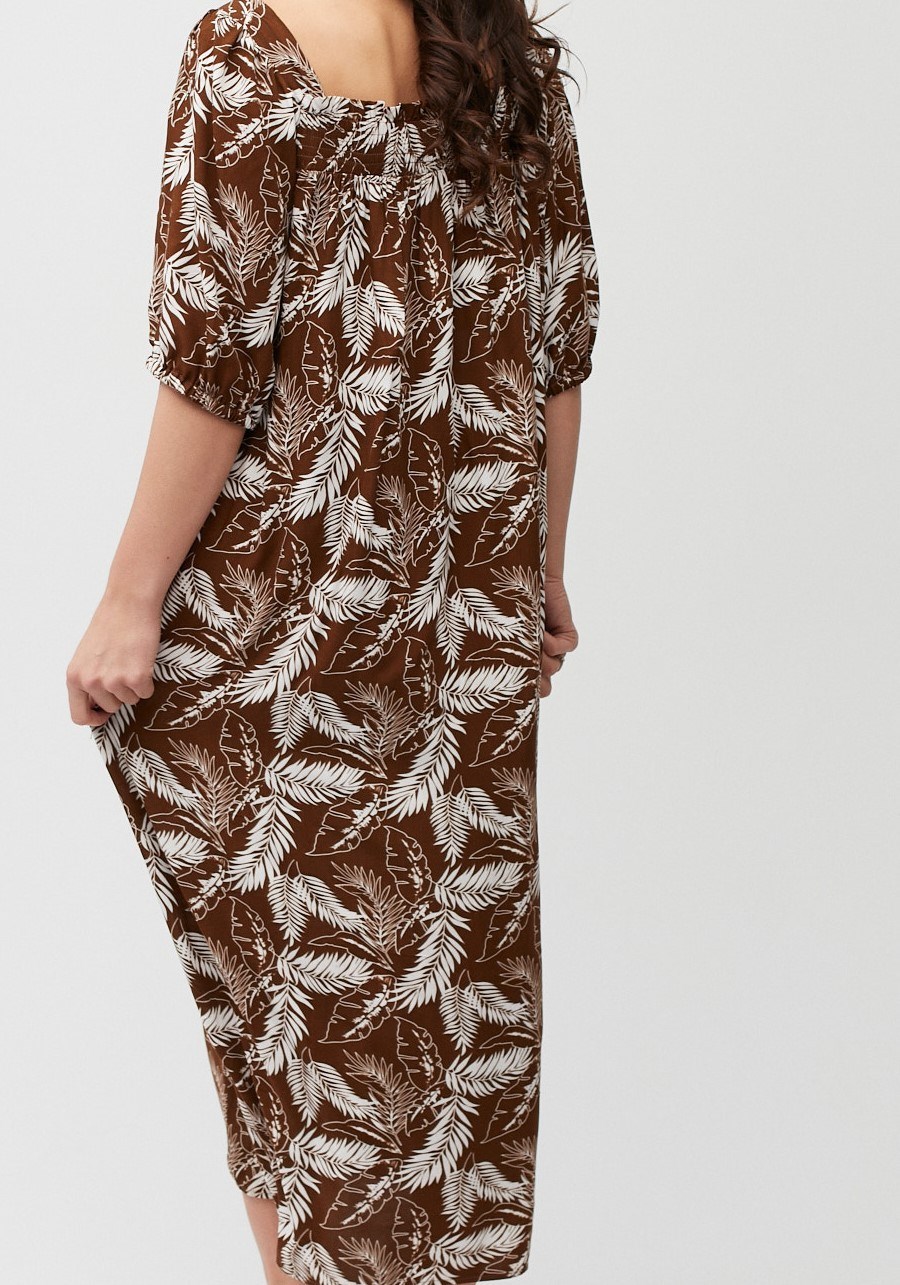 Midi sukienka w liście 1117