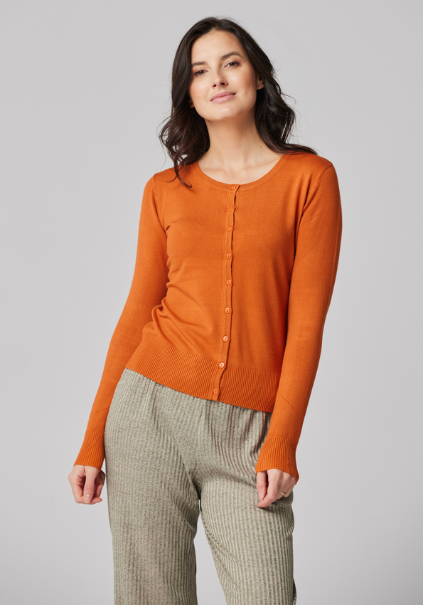 Klasyczny sweter w kolorze pomarańczowym 8718