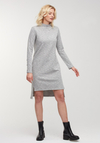 Szara prążkowana sukienka 1981