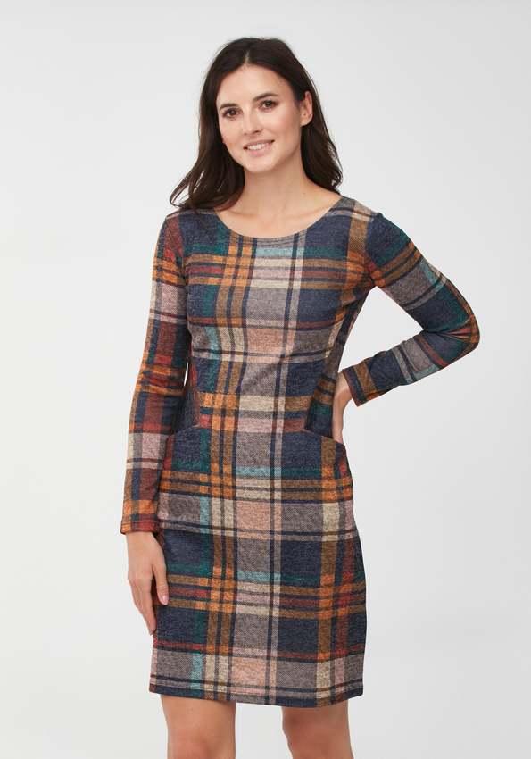 Dopasowana sukienka w kratę 1844