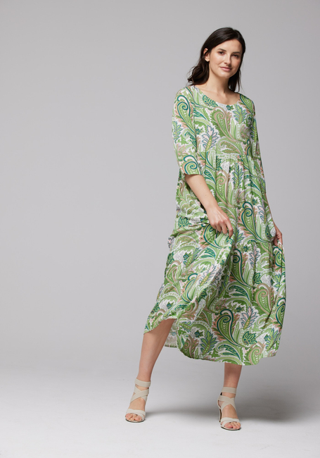 Midi zielona sukienka paisley 1232