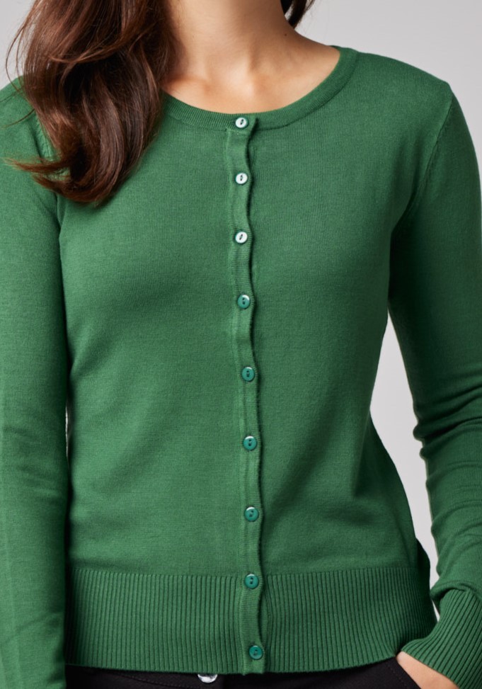 Klasyczny ciemnozielony sweter 8718